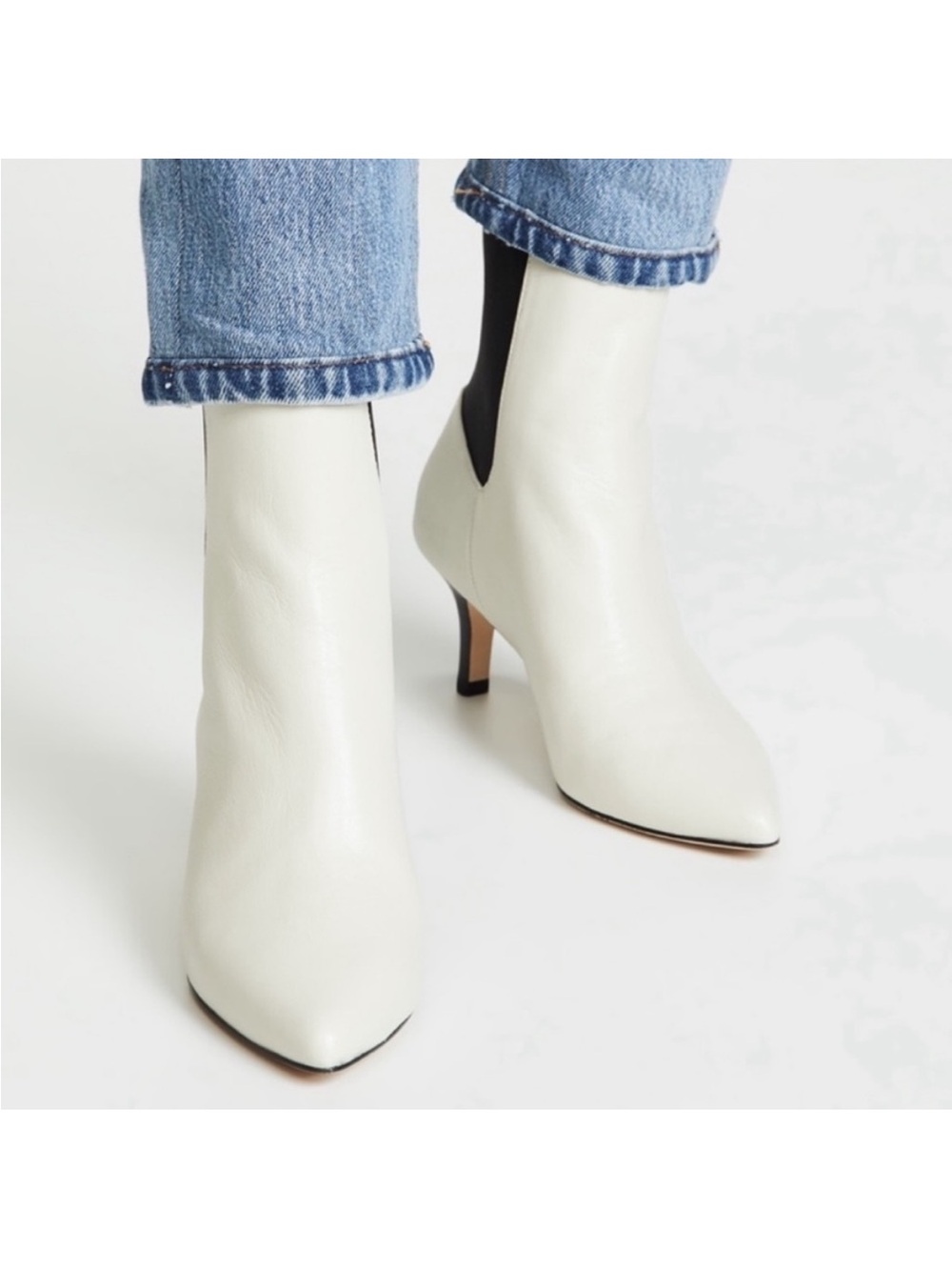 Joie Rali Booties in Black and White. Size 38.5. Lambskin with contrast heel